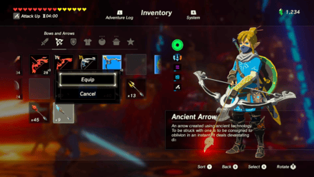 The Legend of Zelda Breath of the Wild (BotW) - Ancient Arrows