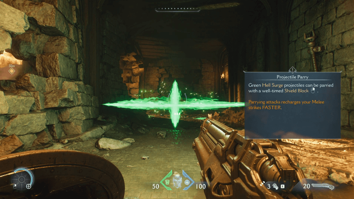 Projectile Parry Using the Shield