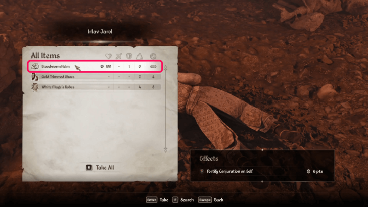 TES IV Oblivion Bloodworm Helm Loot