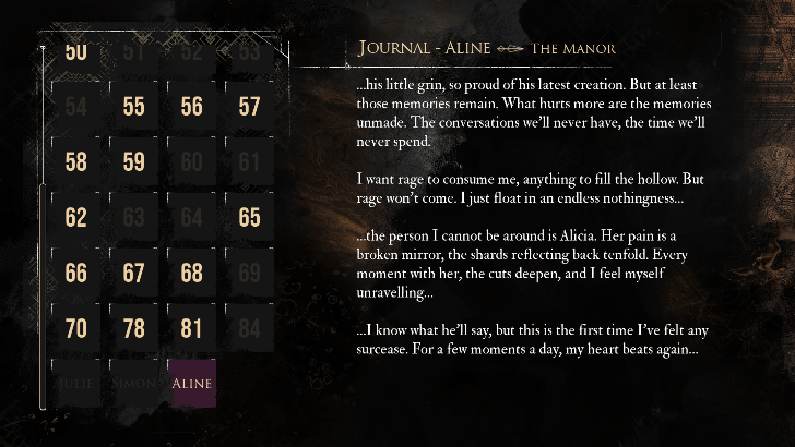 Aline’s Journal entry