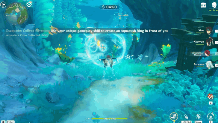 Use Your Elemental Skill for an Aquarush Ring