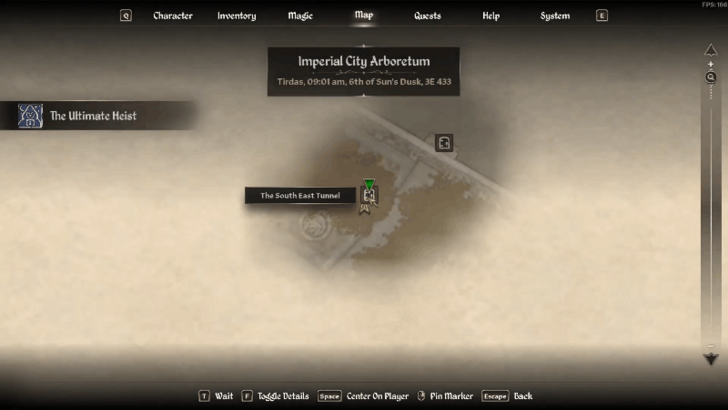 Grate to Southeast Tunnel Map