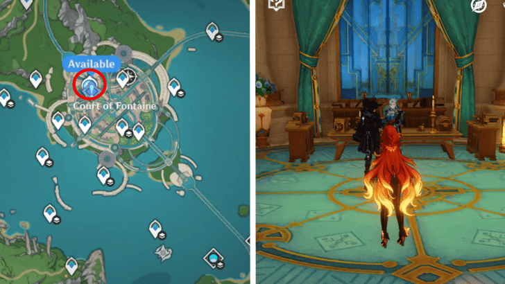 Genshin - Wriothesly and Neuvillete at the Palais Mermonia