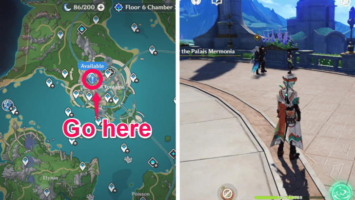 Genshin Impact - Go to the area near the Palais Mermonia