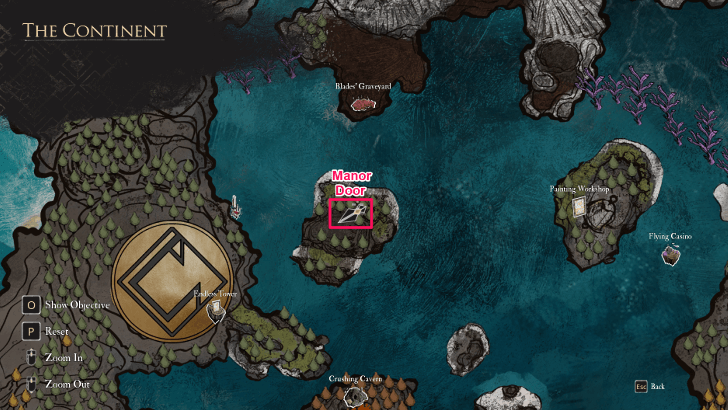 Manor Door in the Island North of Lost Woods Map View