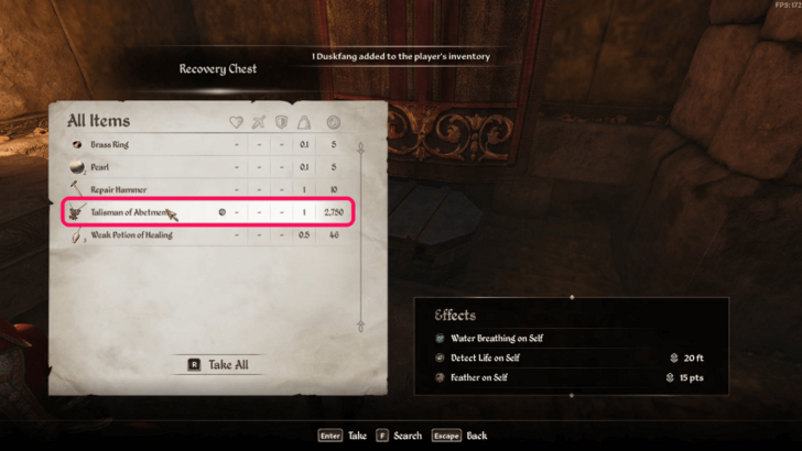 TES IV Oblivion Talisman of Abetment
