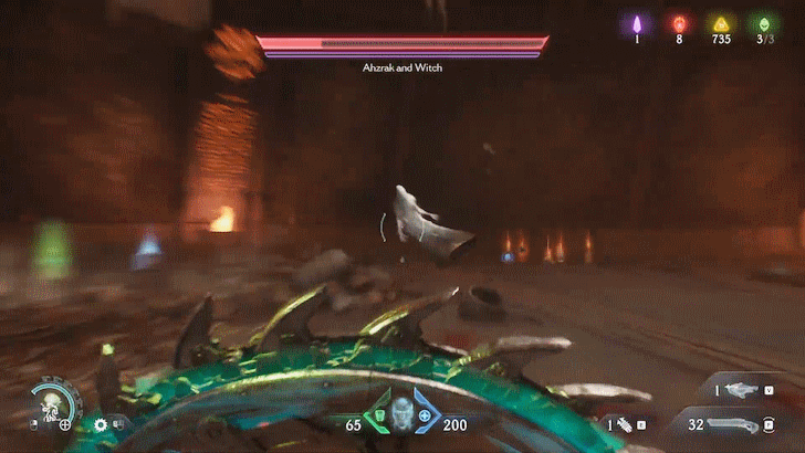 Ahzrak and Witch - Use Shield Charge to Chase Down the Witch