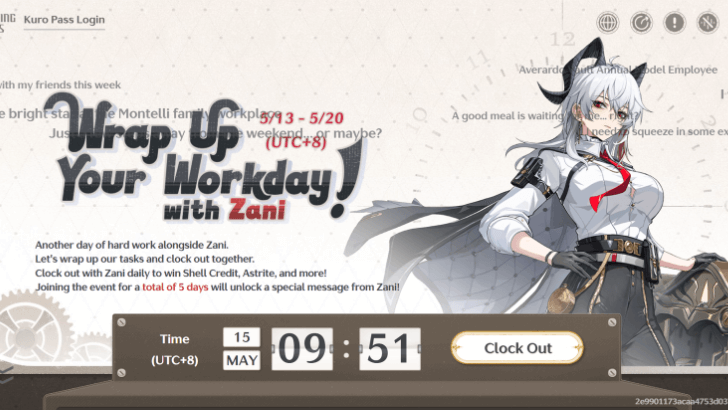 Zani Clock Out Web Event - Press the Clock Out Button