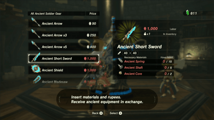 The Legend of Zelda Breath of the Wild (BotW) - Ancient Short Sword