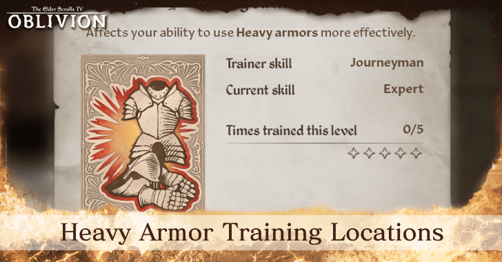 The Elder Scrolls IV Oblivion - Heavy Armor Training Locations