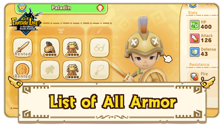 FANTASY LIFE i - List of All Armor