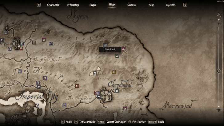 The Horror of Dive Rock Starting Location Map