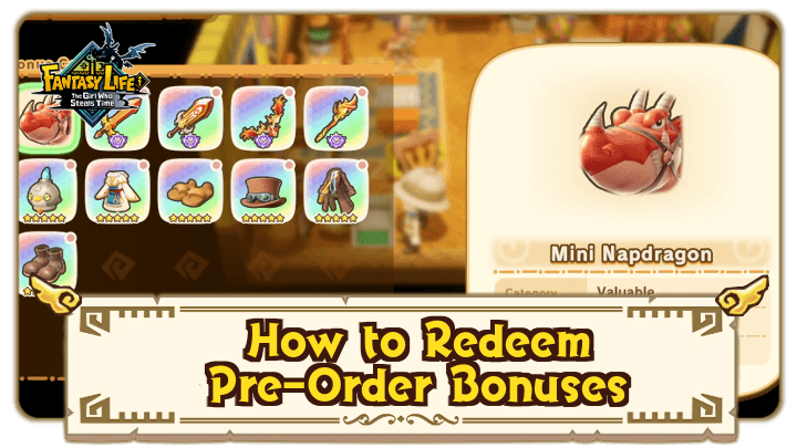 FANTASY LIFE i - How to Redeem Pre Order Bonuses