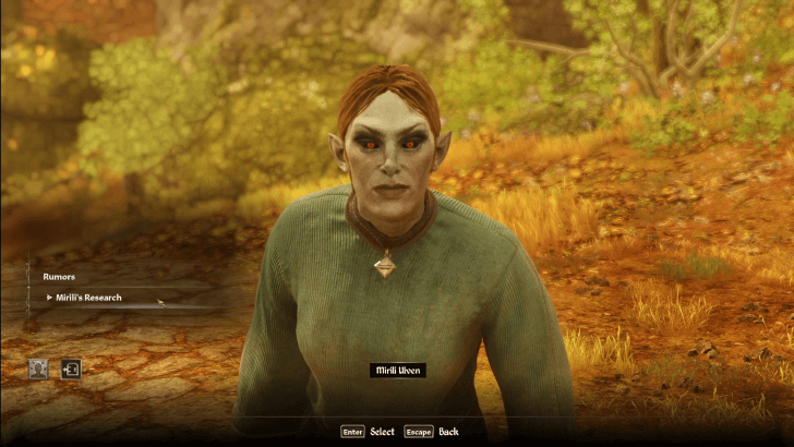 Taxonomy of Obsession - Step 1 - Talk to Mirili