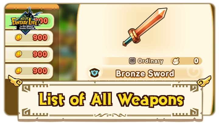FANTASY LIFE i - List of All Weapons