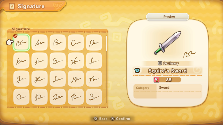 available Signatures