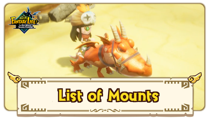 FANTASY LIFE i - List of All Mounts