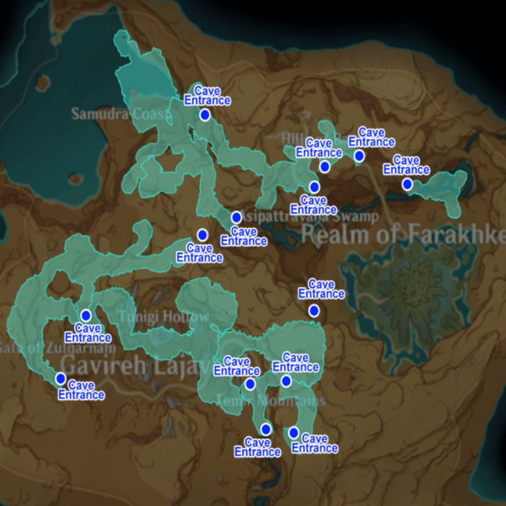 Genshin - Girdle of the Sands Cave Entrances