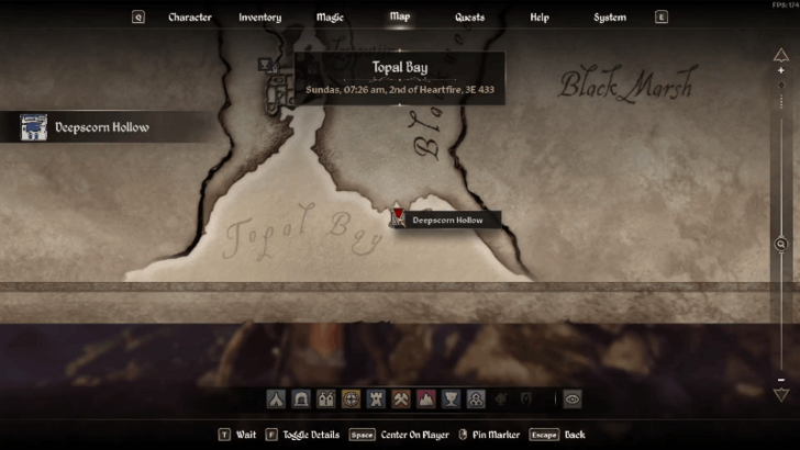 Deepscorn Hollow Starting Location Map