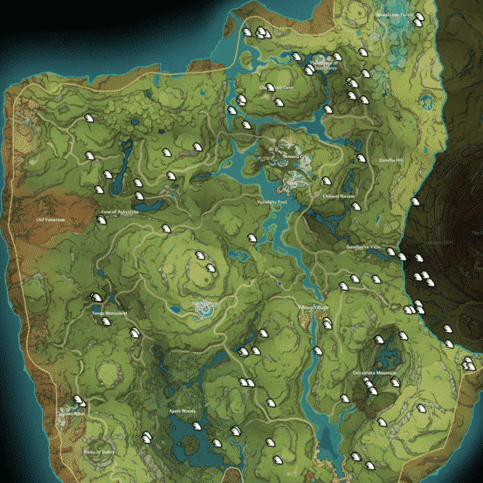 Genshin Impact - Harra Fruit Map