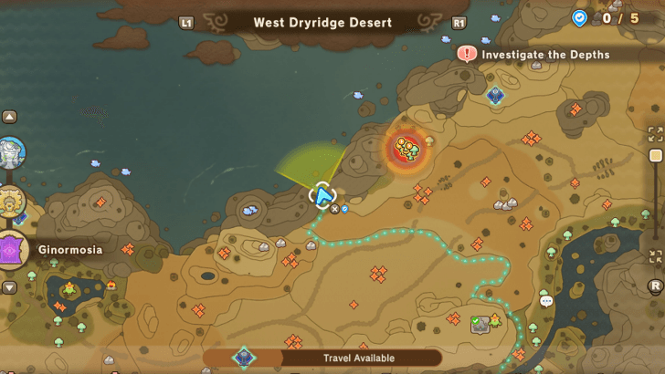West Dryridge Desert Leafe 5 map location