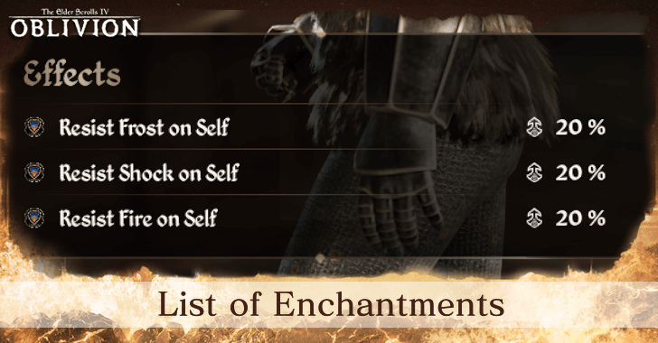 The Elder Scrolls IV Oblivion - List of Enchantments