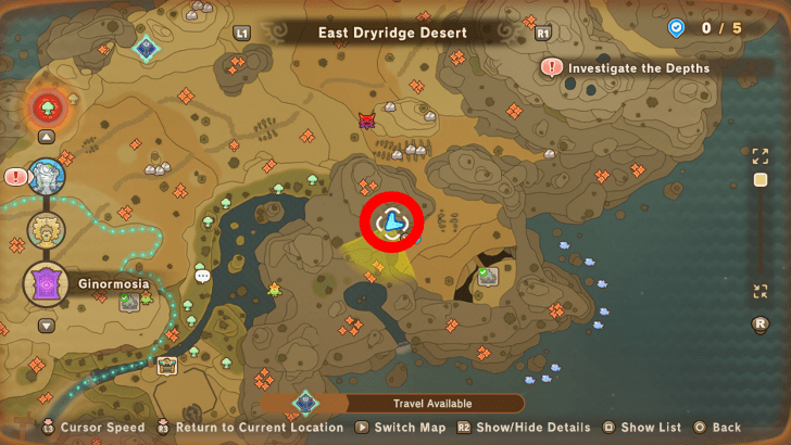 East Dryridge Desert Leafe 3 map location