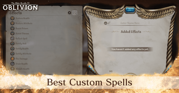 The Elder Scrolls IV Oblivion - Best Custom Spells