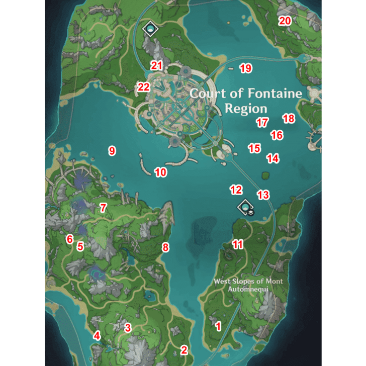 Genshin Impact - Pneumousia Relay Map