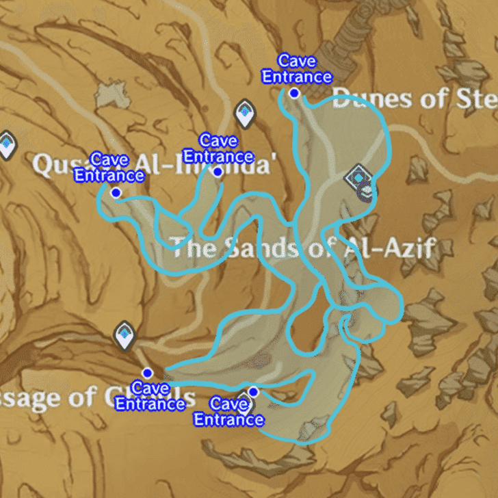 Genshin Impact - Wenut Tunnels Map