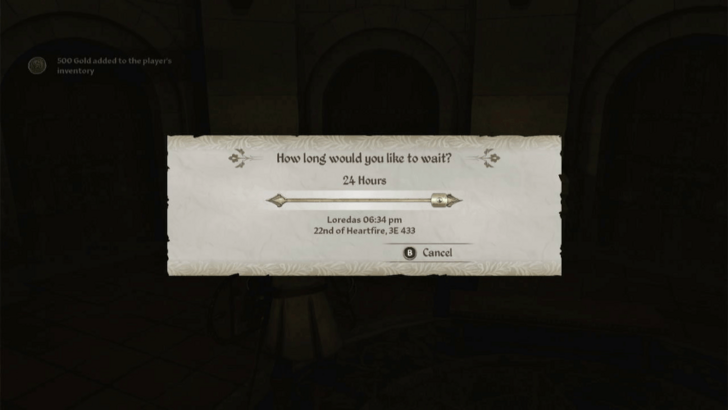 TES IV Oblivion Wait 24 Hours