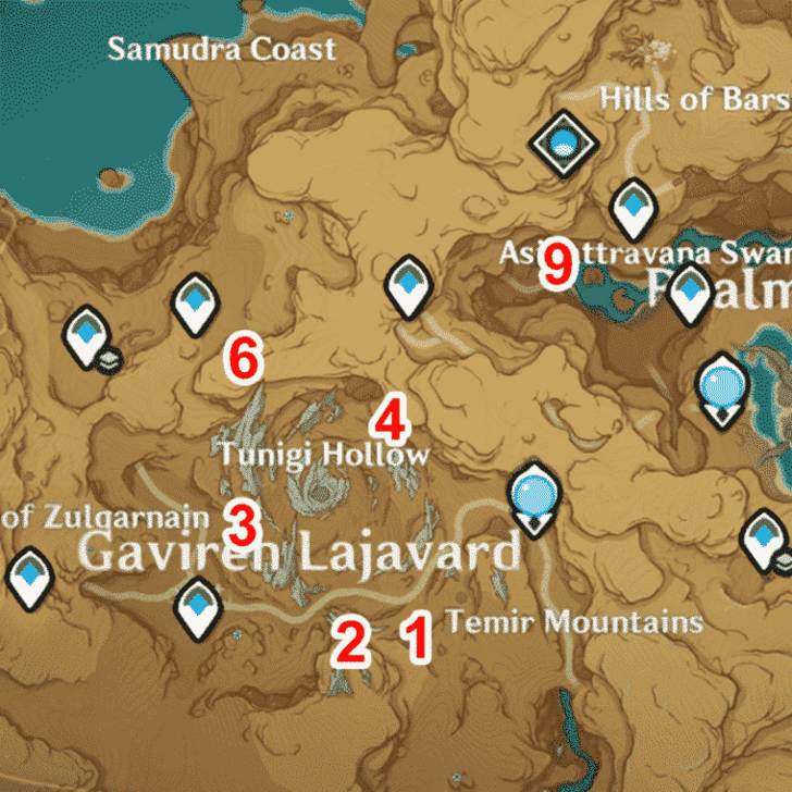 Genshin Impact - Fravashi Trees Surface Map
