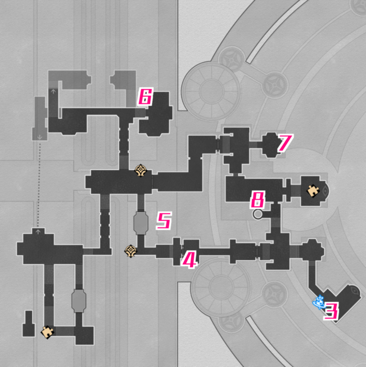 Honkai Star Rail - Creation Nymph Locations Fortress of Dome Eye of Twilight - F2 West