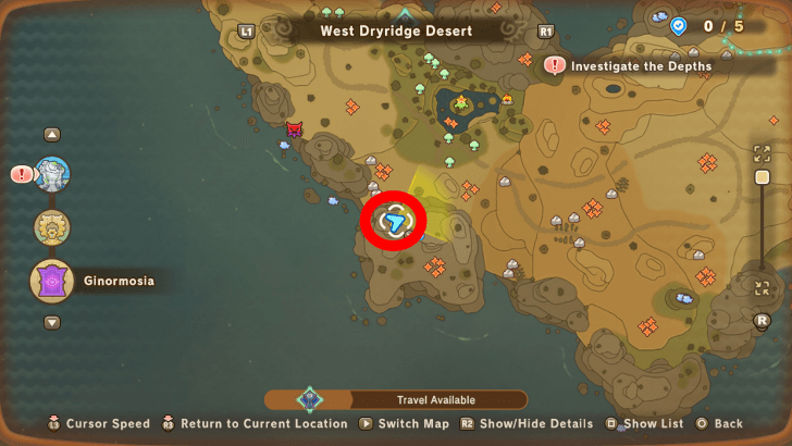 Bow of Time Recipe map location