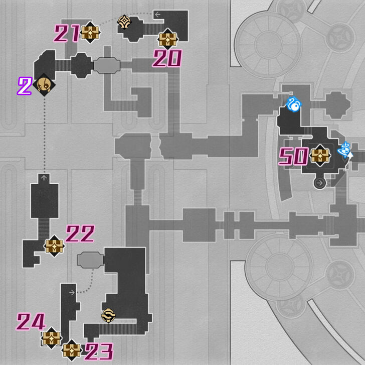 HSR - Cloudedge Bastion Ruins F3 West Chest Map