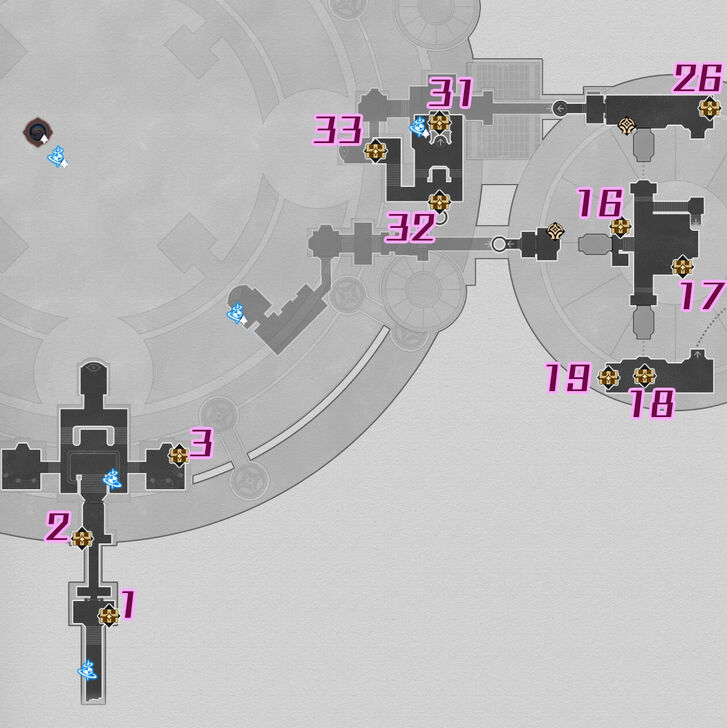 HSR Fortress of Dome Eye of Twilight Chest Map F1