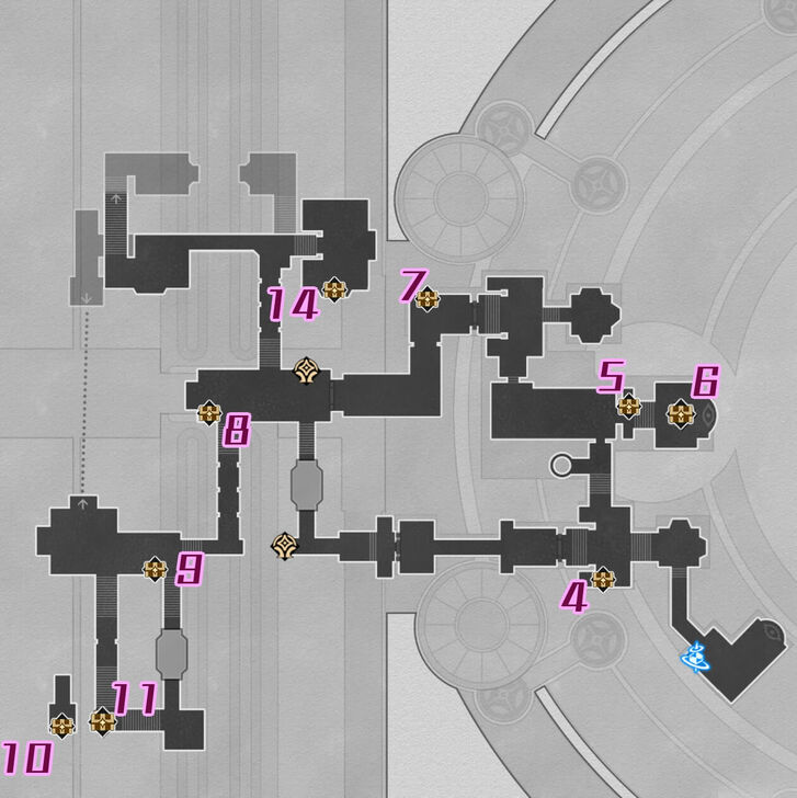HSR Fortress of Dome Eye of Twilight Chest Map F2 West