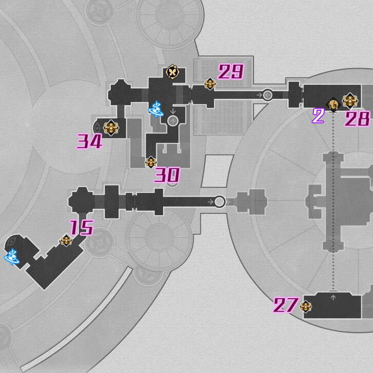 HSR Fortress of Dome Eye of Twilight Chest Map F2 East
