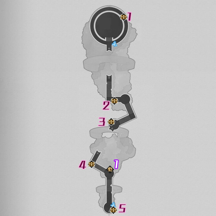 HSR Lightless Chapel Dawncloud Chest Map North