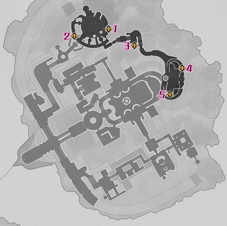 HSR - Fallen Twilight City F2 Northeast Chest Map