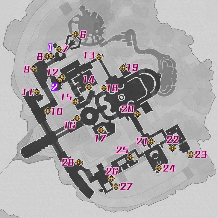 HSR - Fallen Twilight City F1 Northeast Chest Map