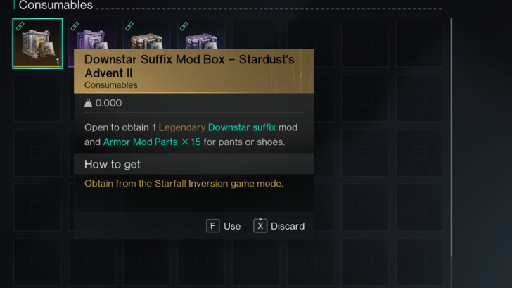 Downstar Suffix Mod Boxes