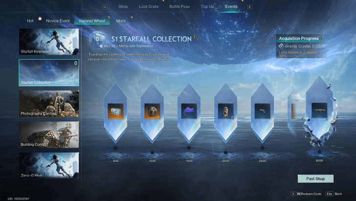 Gravity Crystals Unlock Rewards