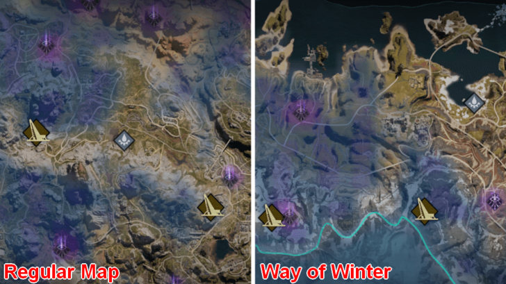 Uses Regular Map and Way of Winter Map