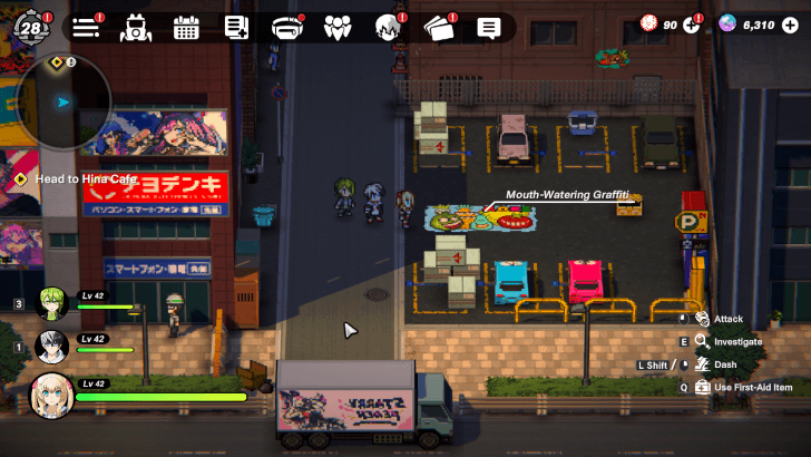 Akiba South Intersection Graffiti on Floor at Parking Lot