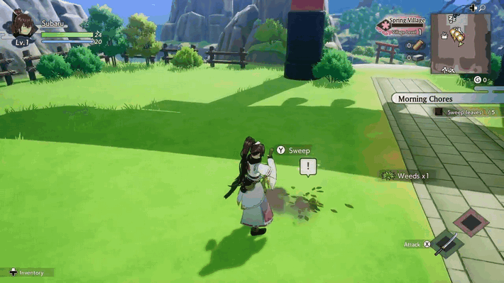 Rune Factory: Guardians of Azuma - Sweep Leaves