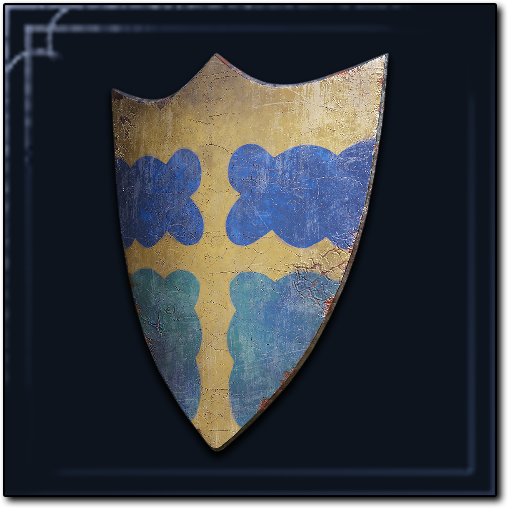 Blue-Gold Kite Shield Icon