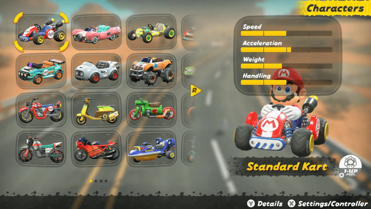 Press X During the Cart Selection Screen