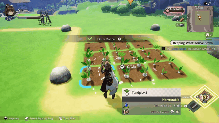 Rune Factory: Guardians of Azuma - Harvest turnips