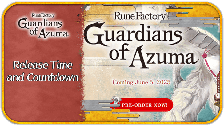 Rune Factory: Guardians of Azuma - Release Time and Countdown